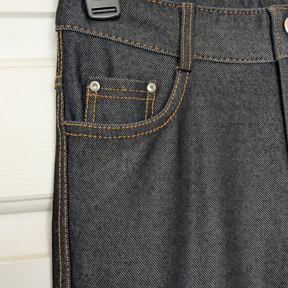 YELETE NAVY BLUE Mid Rise Ponte Skinny Jeggings Pants Knit Leggings SMALL - Picture 3 of 10